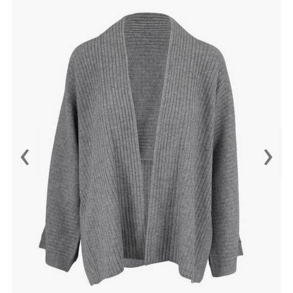 VINCE Gray Ribbed Wool & Cashmere Split Panel
Cardigan - Picture 6 of 10